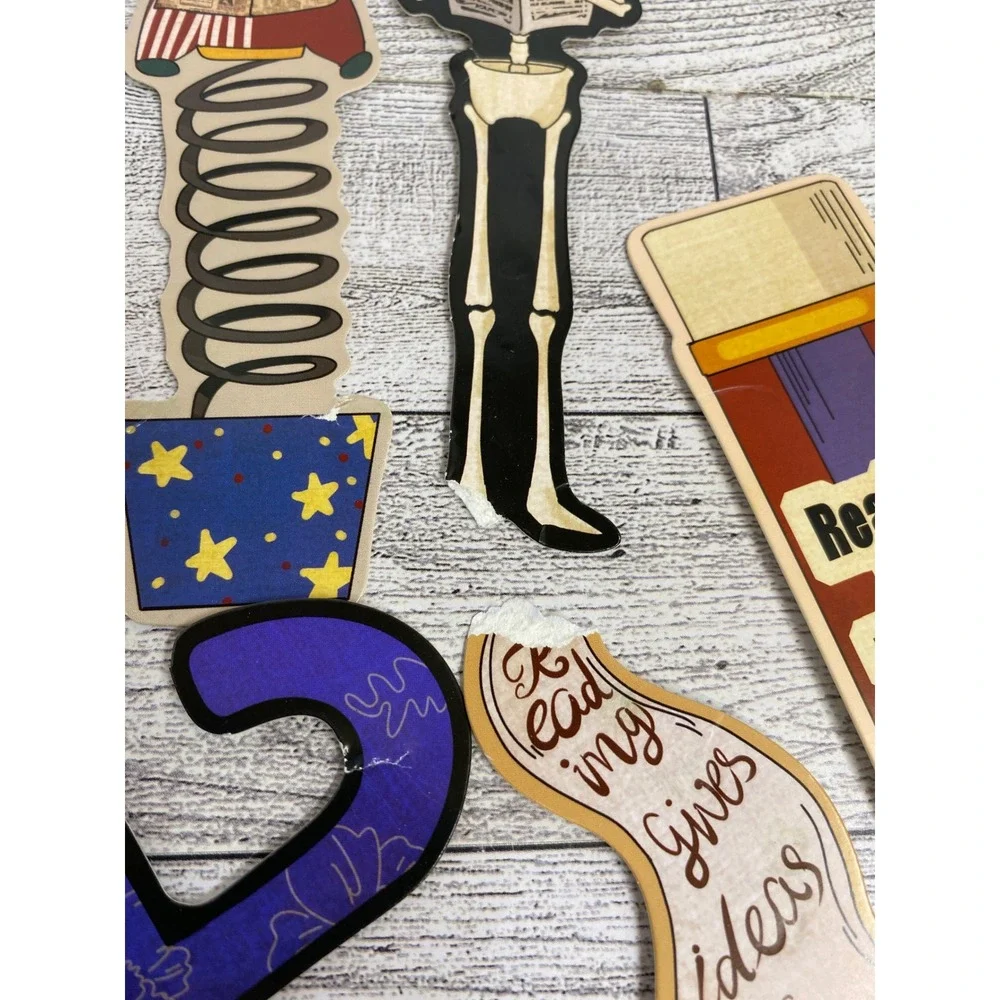 Flawed Bookmark Bundle Die Cut Designs Inc Skeleton Clown & trad Bookish design